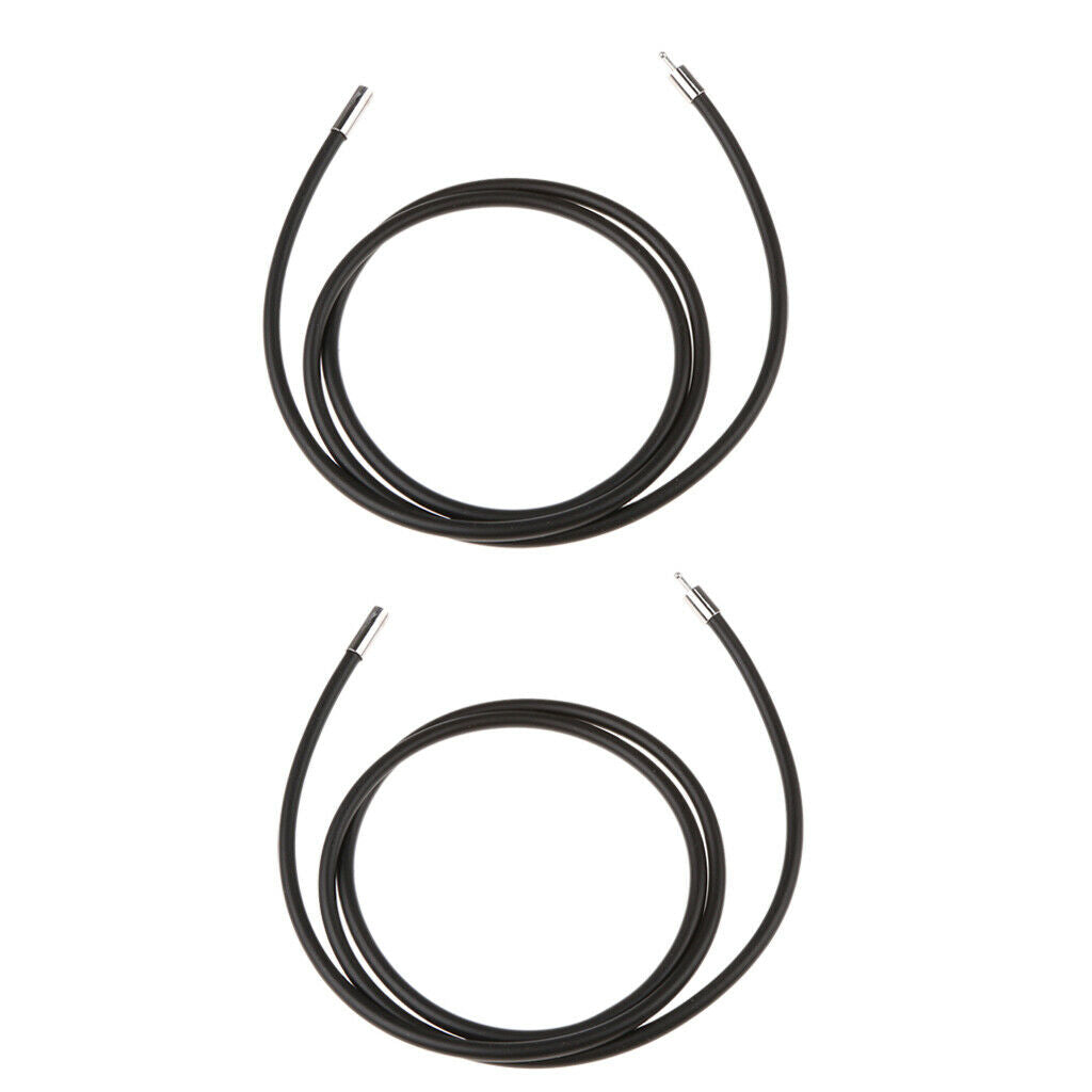 2pcs Necklace black cord rubber 3 mm 20 inch Jewelry Supply Bayonet Clasp