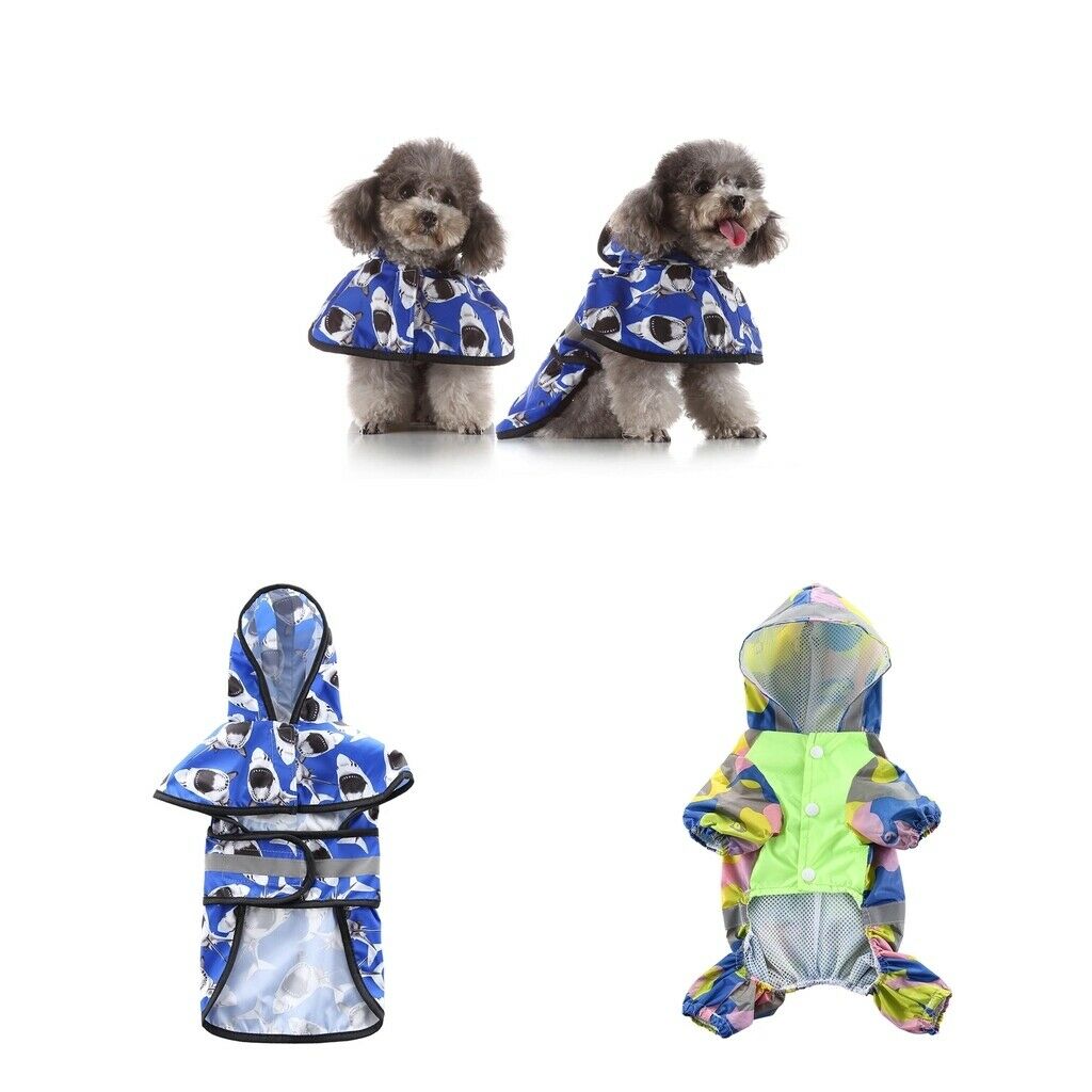 2 Pieces Pet Dogs Rainy Raincoat Puppy Rain Resistant Apparel For Dogs