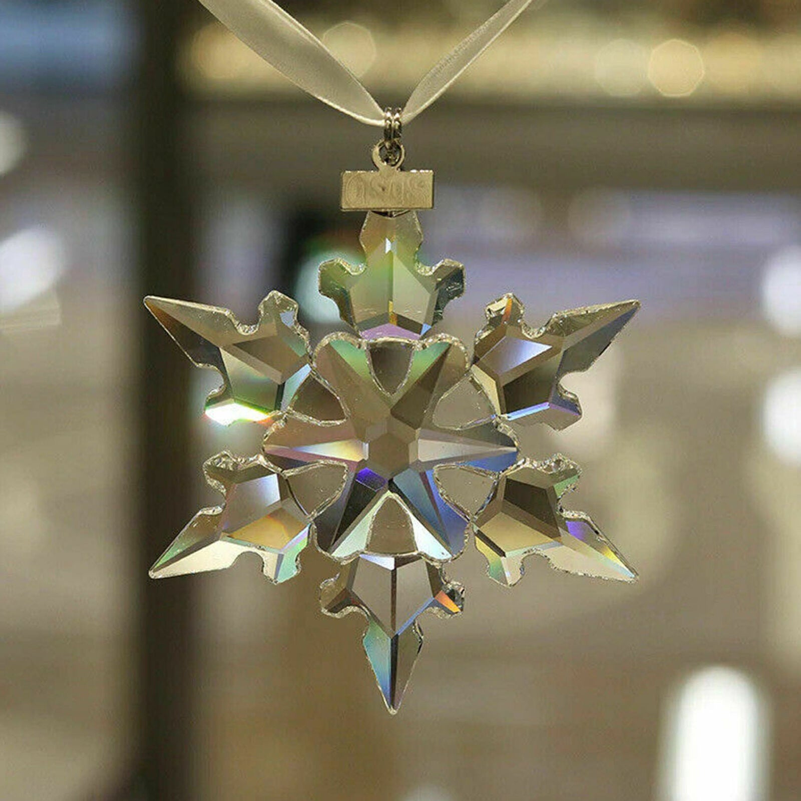 Crystal Large Annual Edition Christmas Ornament Snowflake clear Car Pendant