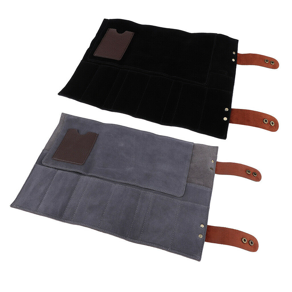 Durable Leather Haircutting Scissors Pouch Rolled Bag for Hairdresser Barber