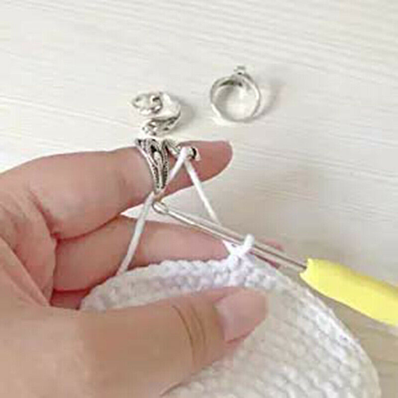 Adjustable Knitting Loop Crochet Ring Finger Holder Knitting  Phoenix Ri.l8