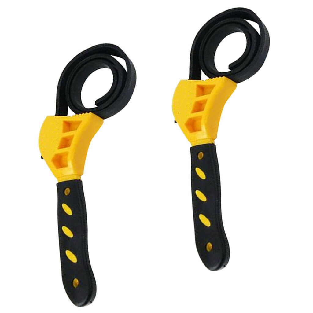 2x Large Car Oil Filter Removal Tool Strap Wrench Spanner DIY Jars Bottles