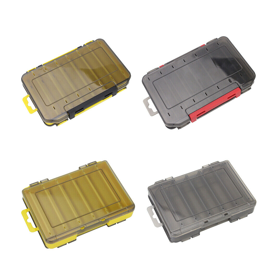 2X Squid Jig Box Both Side Storage Lure Case Holder Yellow 12 Compartments