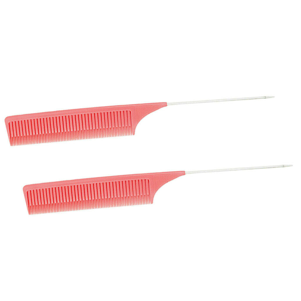 2Pcs Pink Weaving Highlighting Foiling Hair Comb for Styling Combs Brush