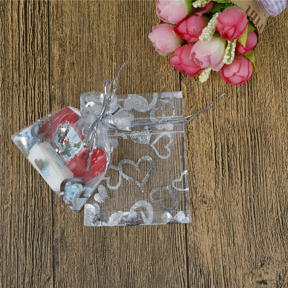 50PCS Organza Wedding Xmas Party Favor Gift Candy Bags Jewellery Pouches  H Fx