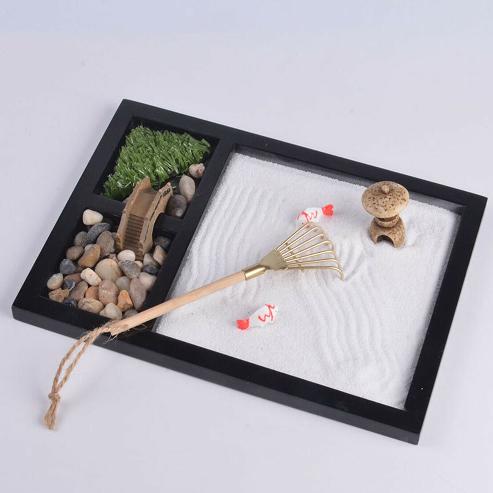 Tabletop Meditation Zen Garden Kit Rock Sand Garden for Home Offfice Decor