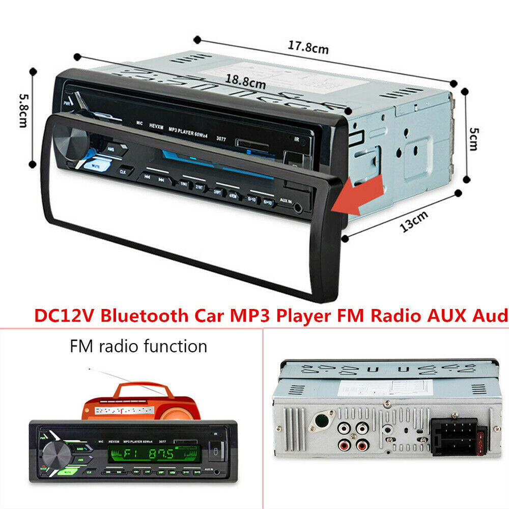 Car Bluetooth Handsfree Call MP3 Player Multifunction Radio USB/TF Card Reader