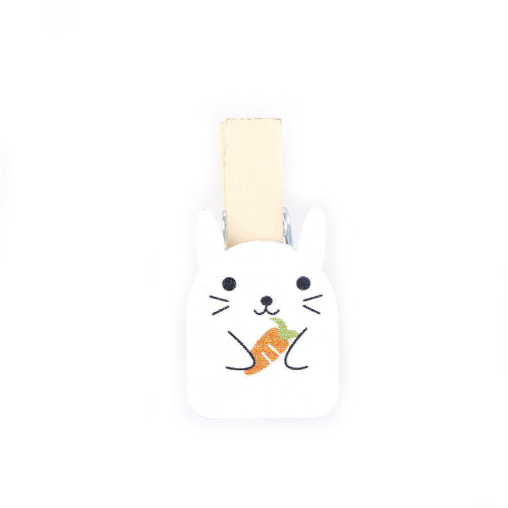 10x  Cartoon animal rabbit Wood Clip Photo Paper Pegs Craft Decoration td.l8