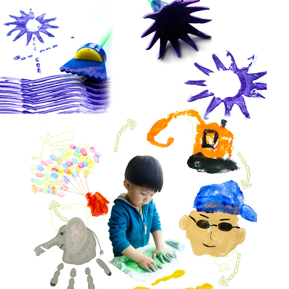 4 Pcs/lot Sponge Painting Brush Flower Stamp Kids DIY Graffiti Drawing Toys DEAU