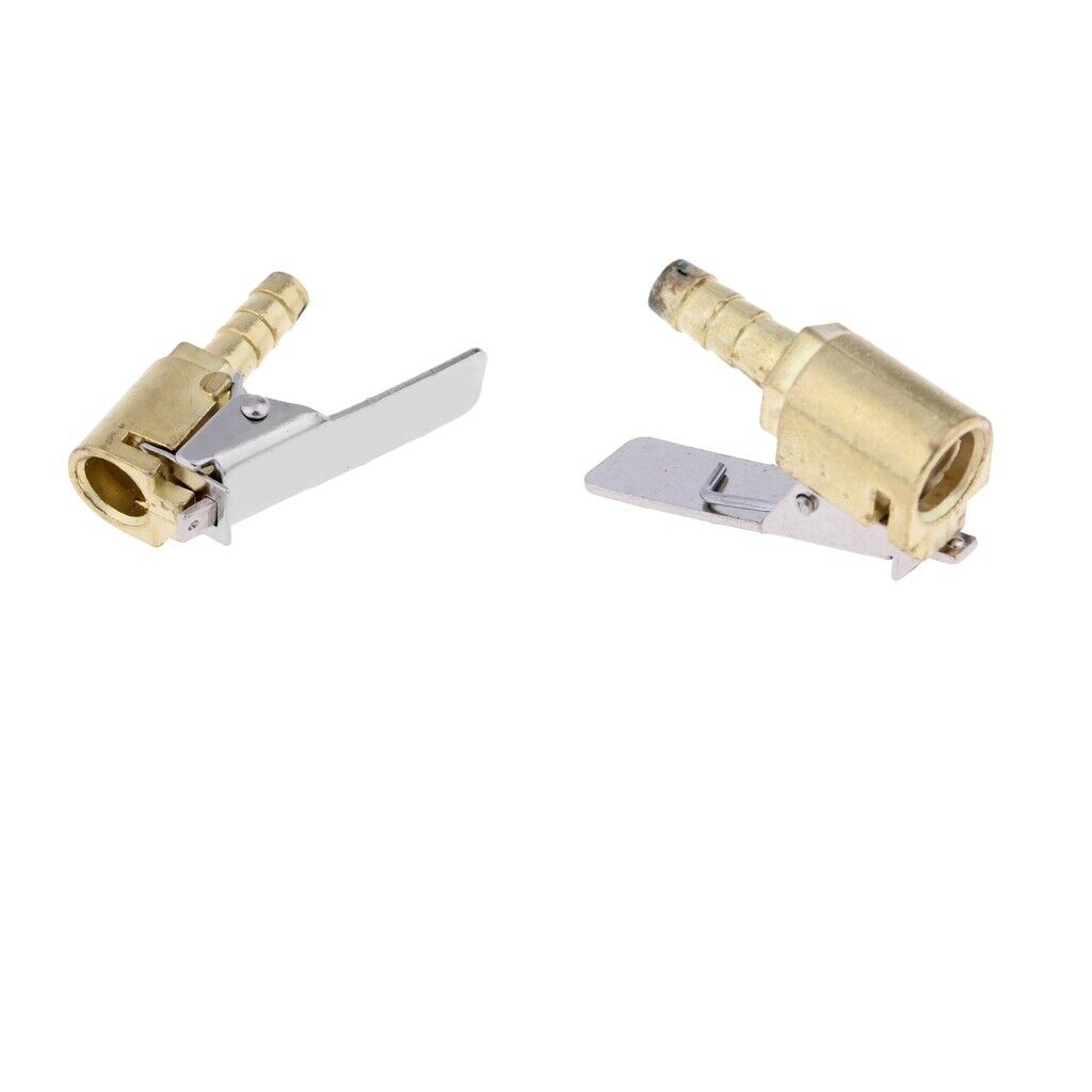2X Tyre Valve Air Pump Chuck Clip Inflator Connector Head Adapter Valve 6mm