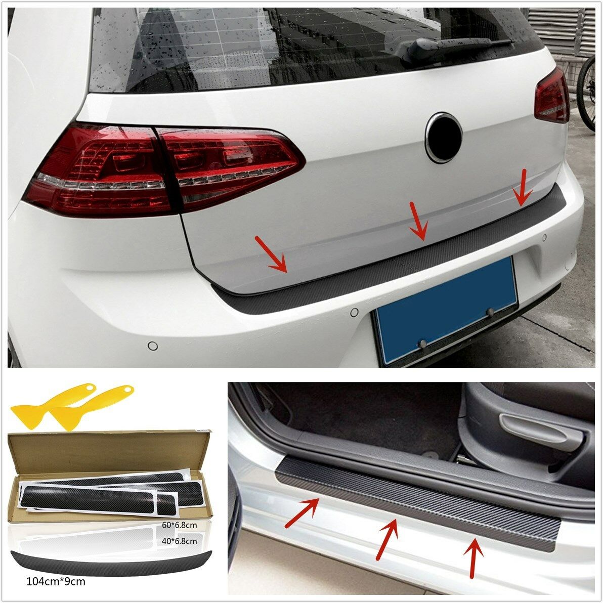 5x Car Door Pedal Rear Bumper Trunk Tail Lip Anti Scratch Protect Stickers Cover