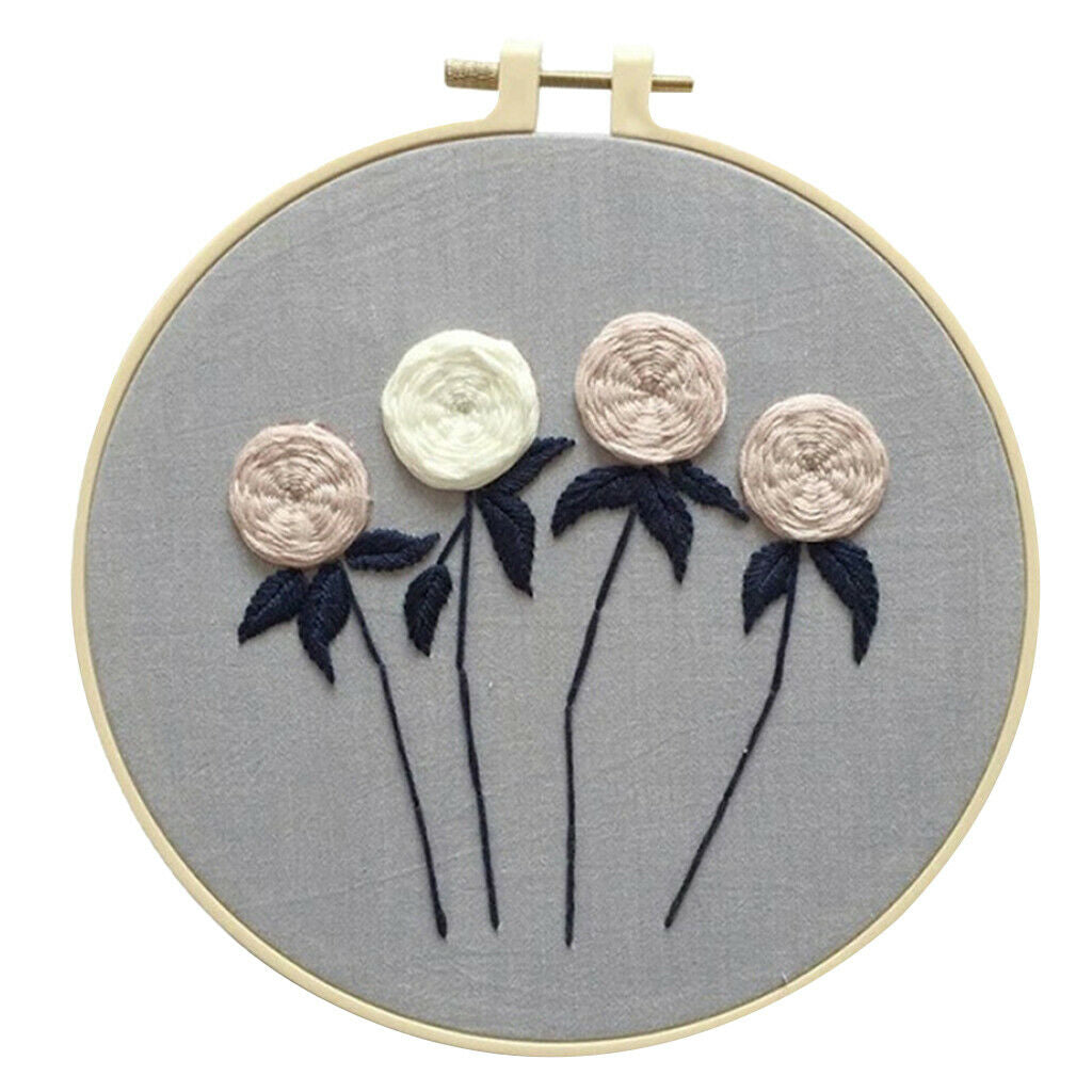 2x Modern Plant Punch Needle Kits with Basic Tools Soft Yarn for Beginners