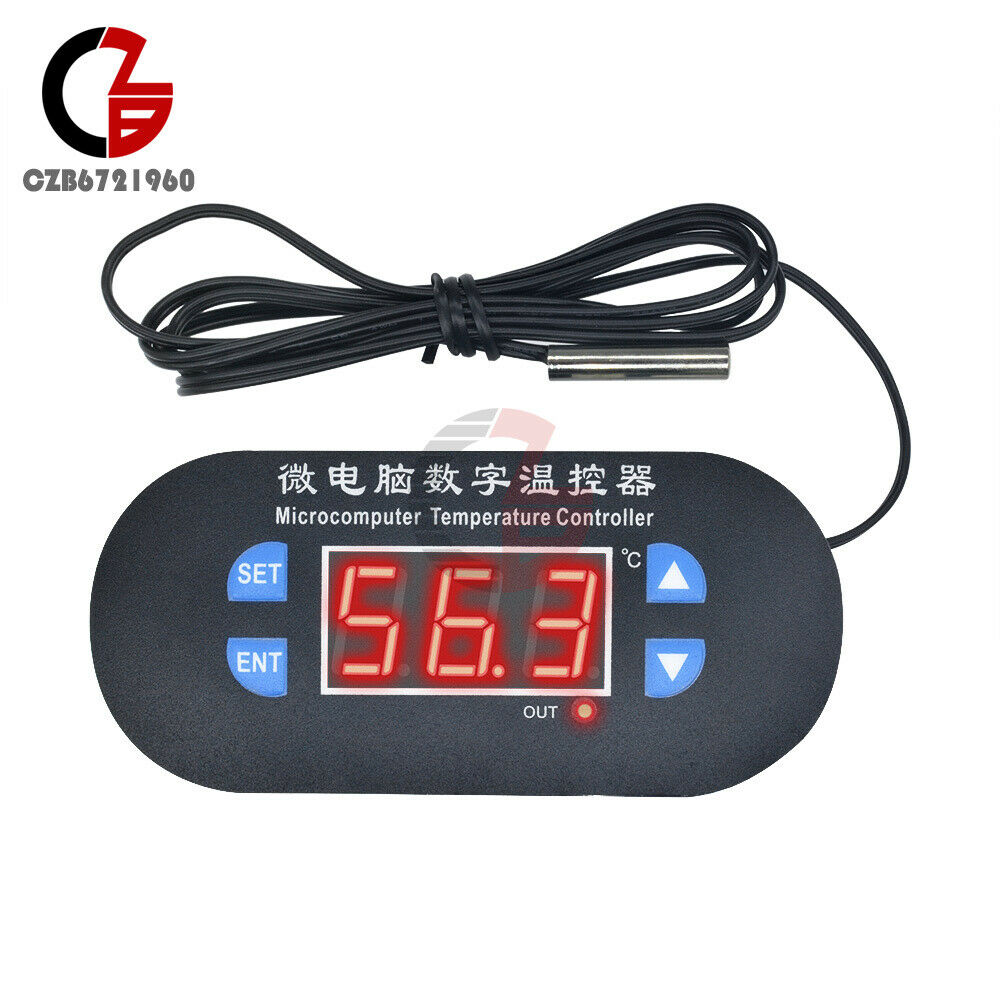 12V Digital LED Heat Cool Thermostat Temperature Controller w/ NTC Sensor Probe