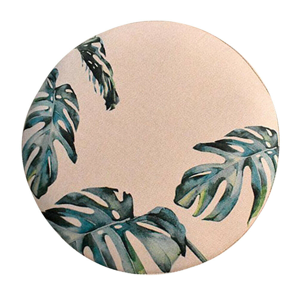 Home Bar Stool Covers Round Chair Seat Cushions Sleeves Monstera Leaves-35cm