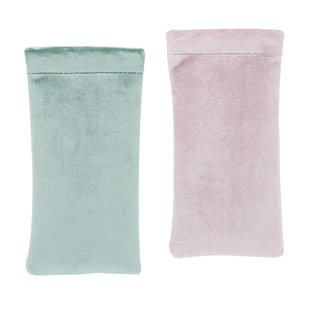 2x Velvet Sunglasses Pouch Eyeglass Goggles Holder Storage Bag Protector