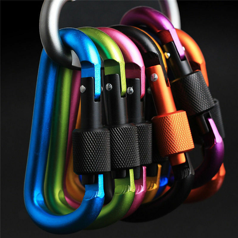 5PCS/ Set Aluminum Carabiner Keyring D-Ring Key Chain Clip Snap Hook Karabiners