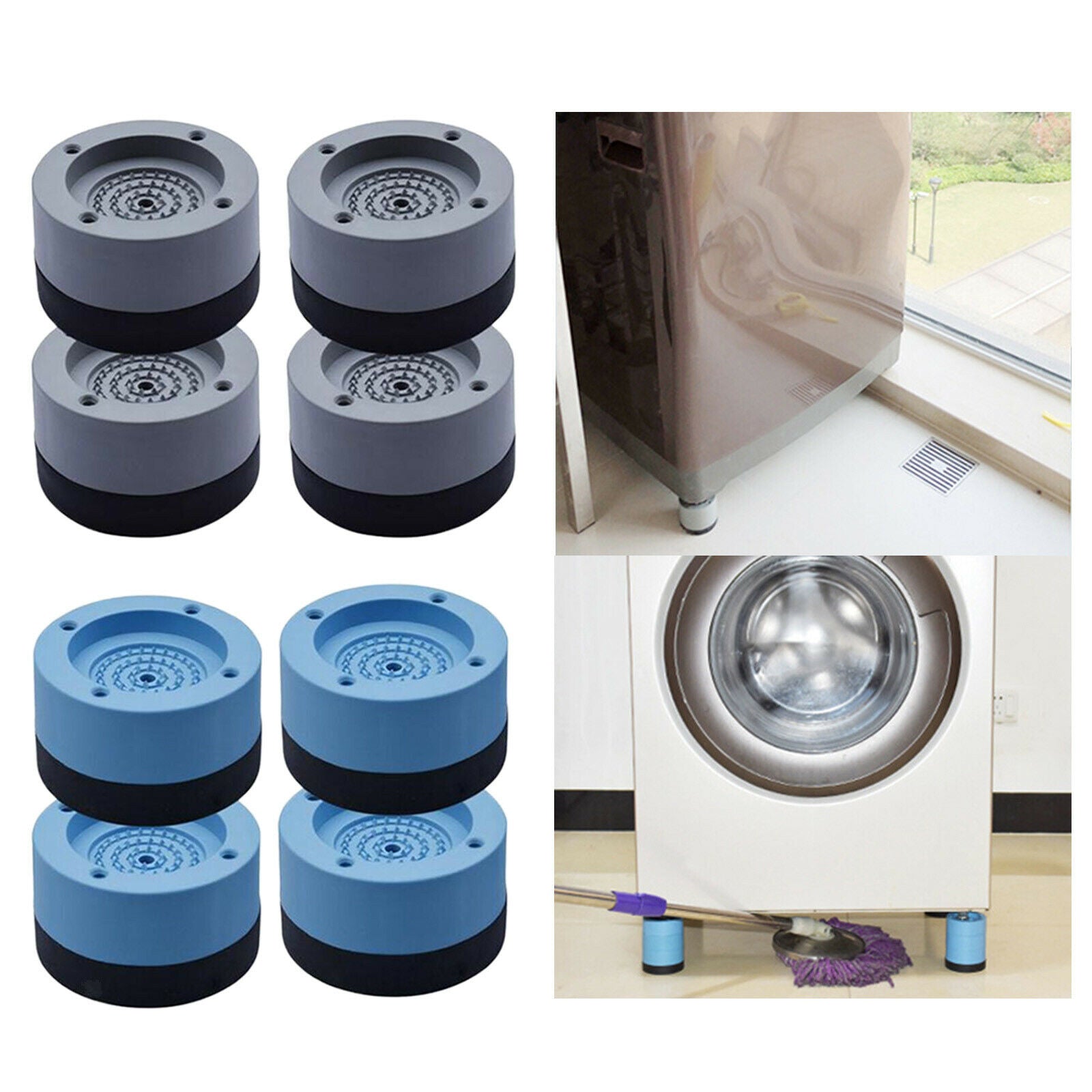 8Pcs Anti Vibration Pads Washer Dryer Machines Reduce Noise Walking 3.5cm