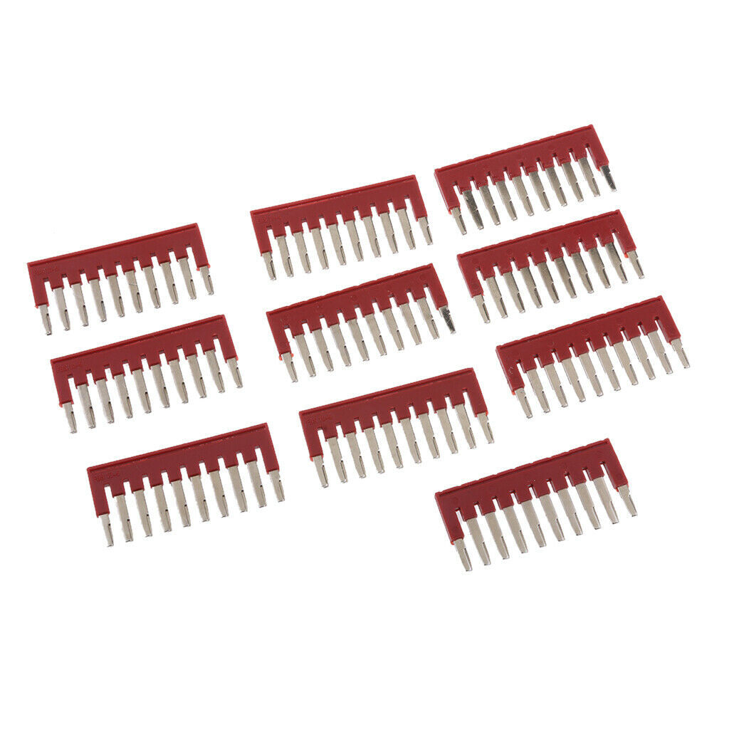 10 X Press-Fit Ground Jumpers,DIN Rail Mounted