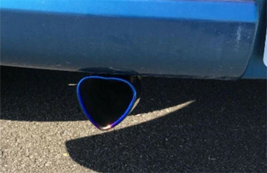 63mm Inlet Dia Blue Burn Heart Shaped Car Exhaust Pipe Muffler Tip Creative Gift