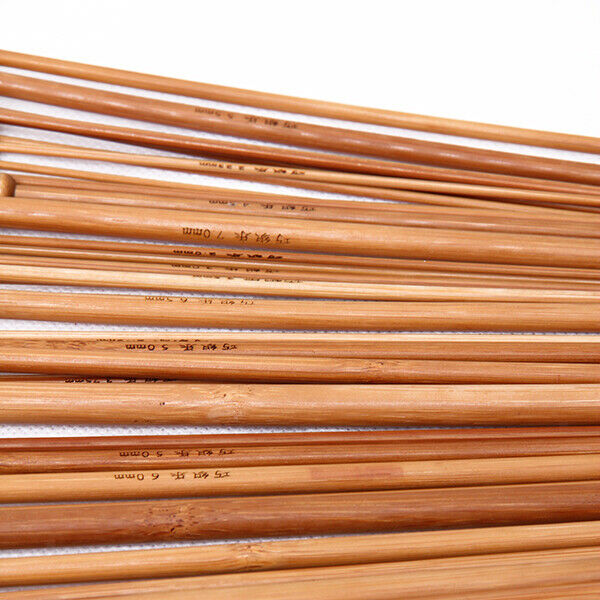 36pcs Set Single Pointed Carbonized Bamboo Knitting Needles Crunch 2mm-10mm