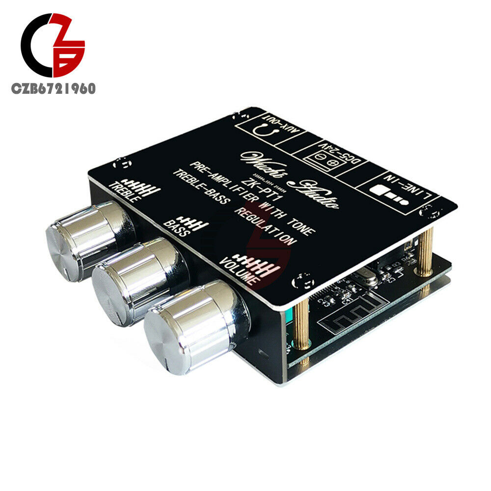 Bluetooth 5.0 Tone Pre-stage Treble Bass Amplifier 2Channel Stereo Audio Decoder