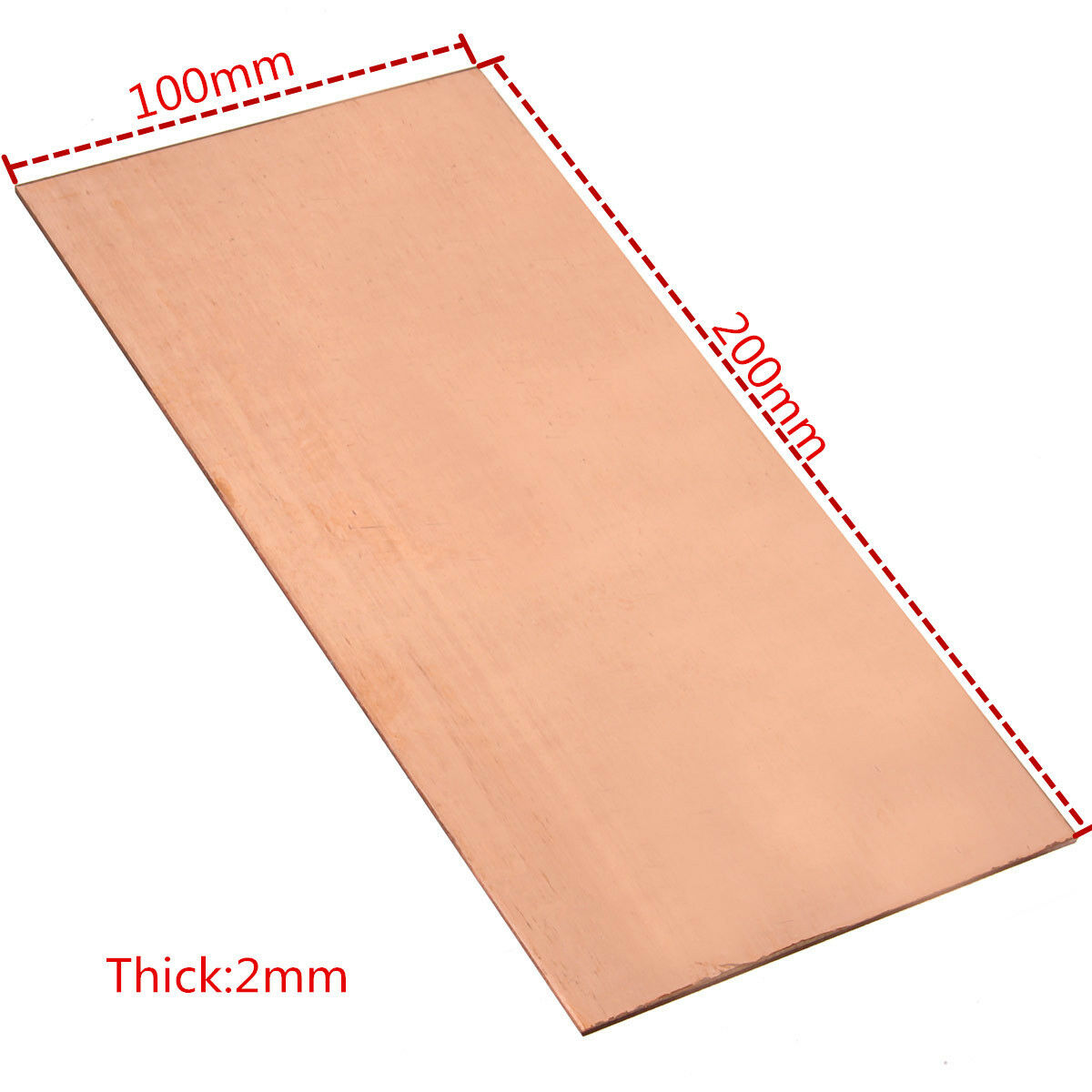 1PC 99.99% Pure Copper Cu Metal Sheet Plate 2mm*100mm*200mm