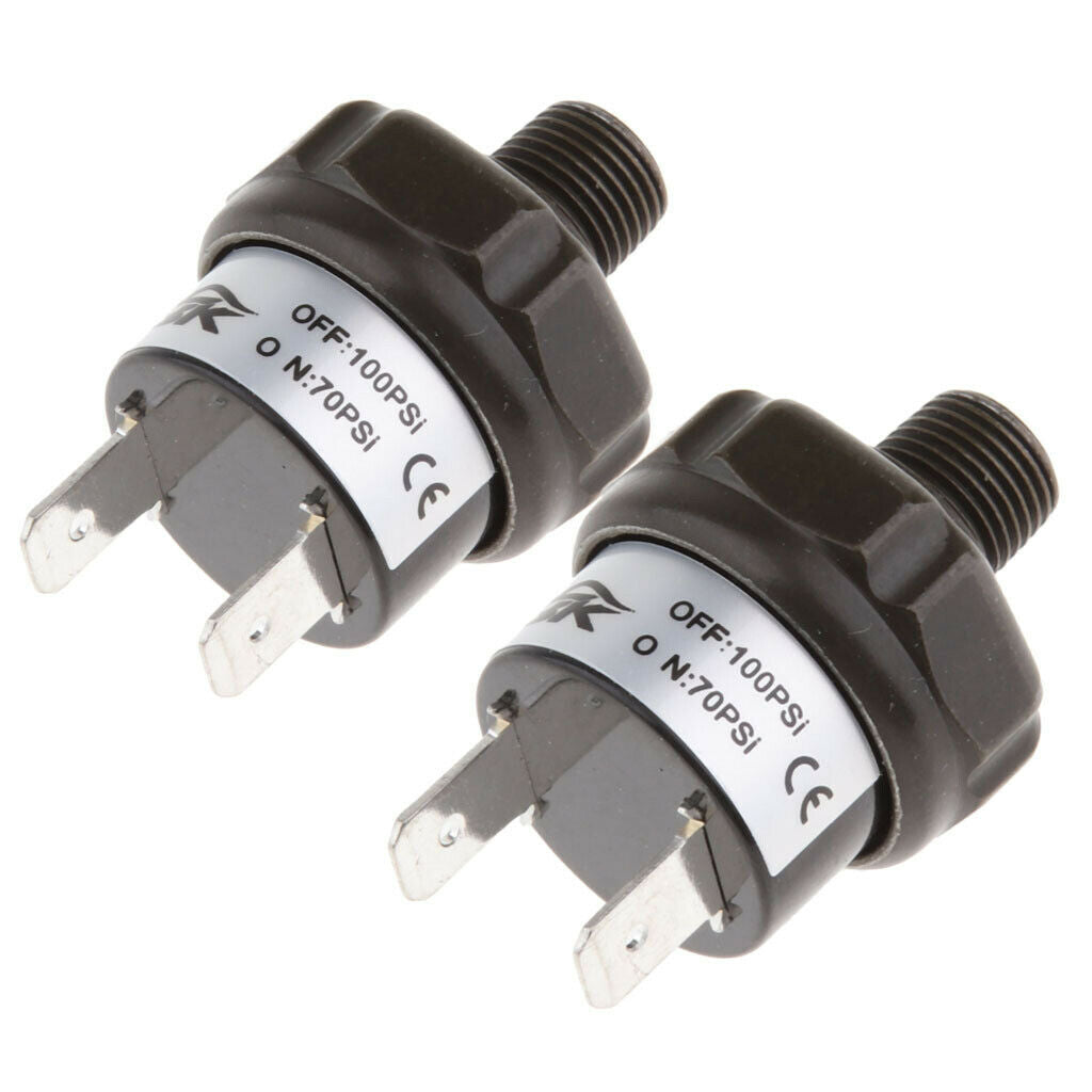 2Pcs 70-100 PSI Heavy Duty Air Pressure Control Switch Valve for 12V Air