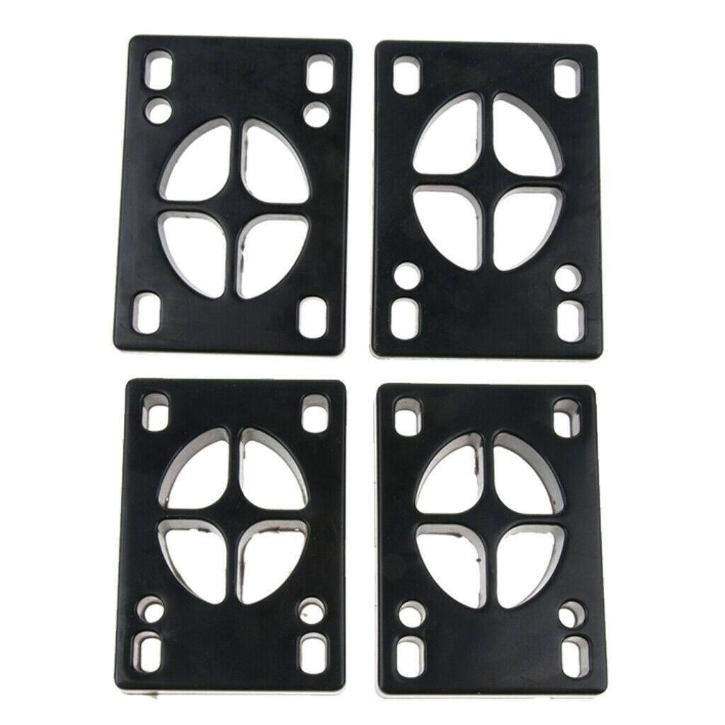 4pcs Black PU Skateboard Shock Riser Pad Mounting Hardware Mounting Hardware