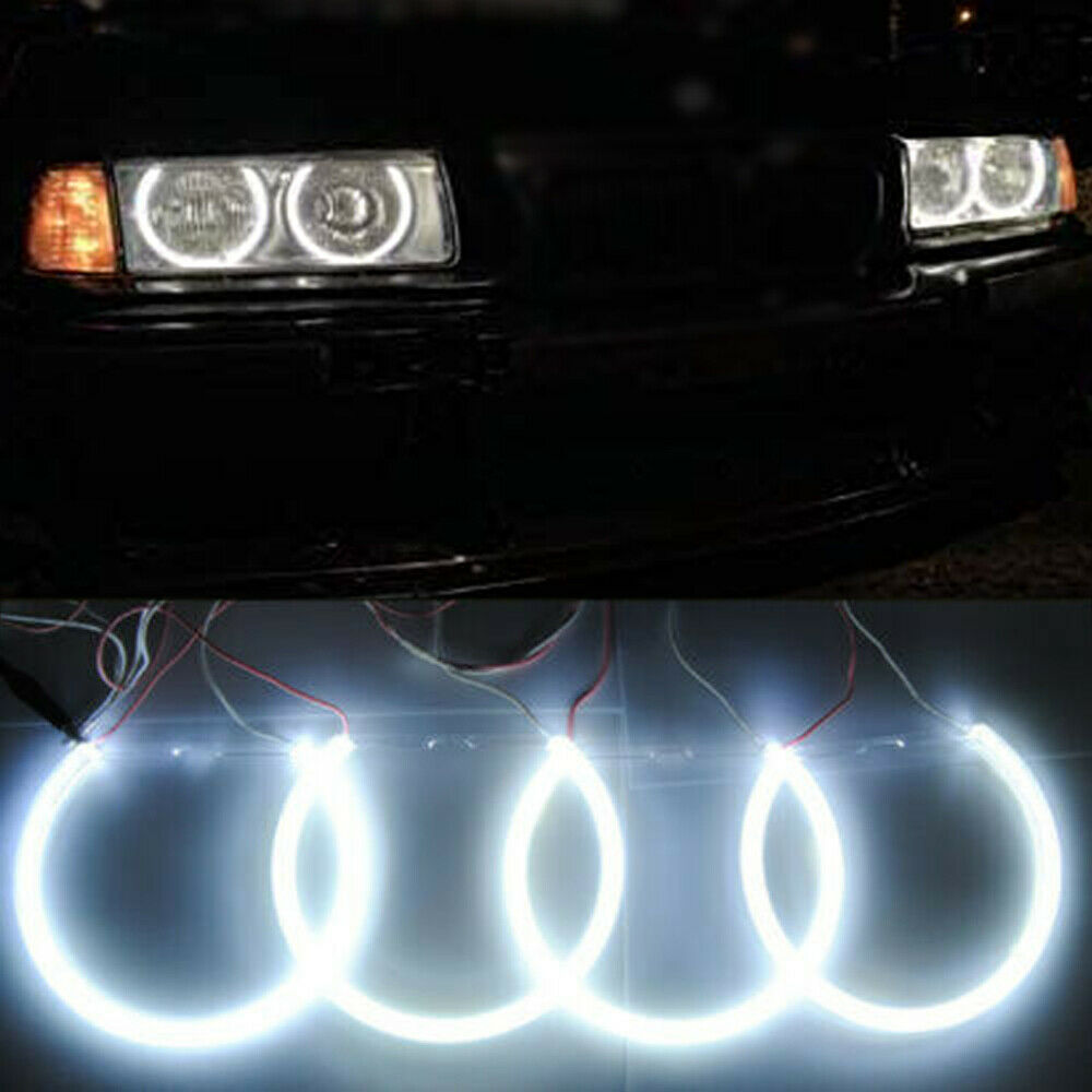 Halogen Headlight White CCFL Angel Eye Halo Rings Kit For BMW E39 E46 3 5 Series