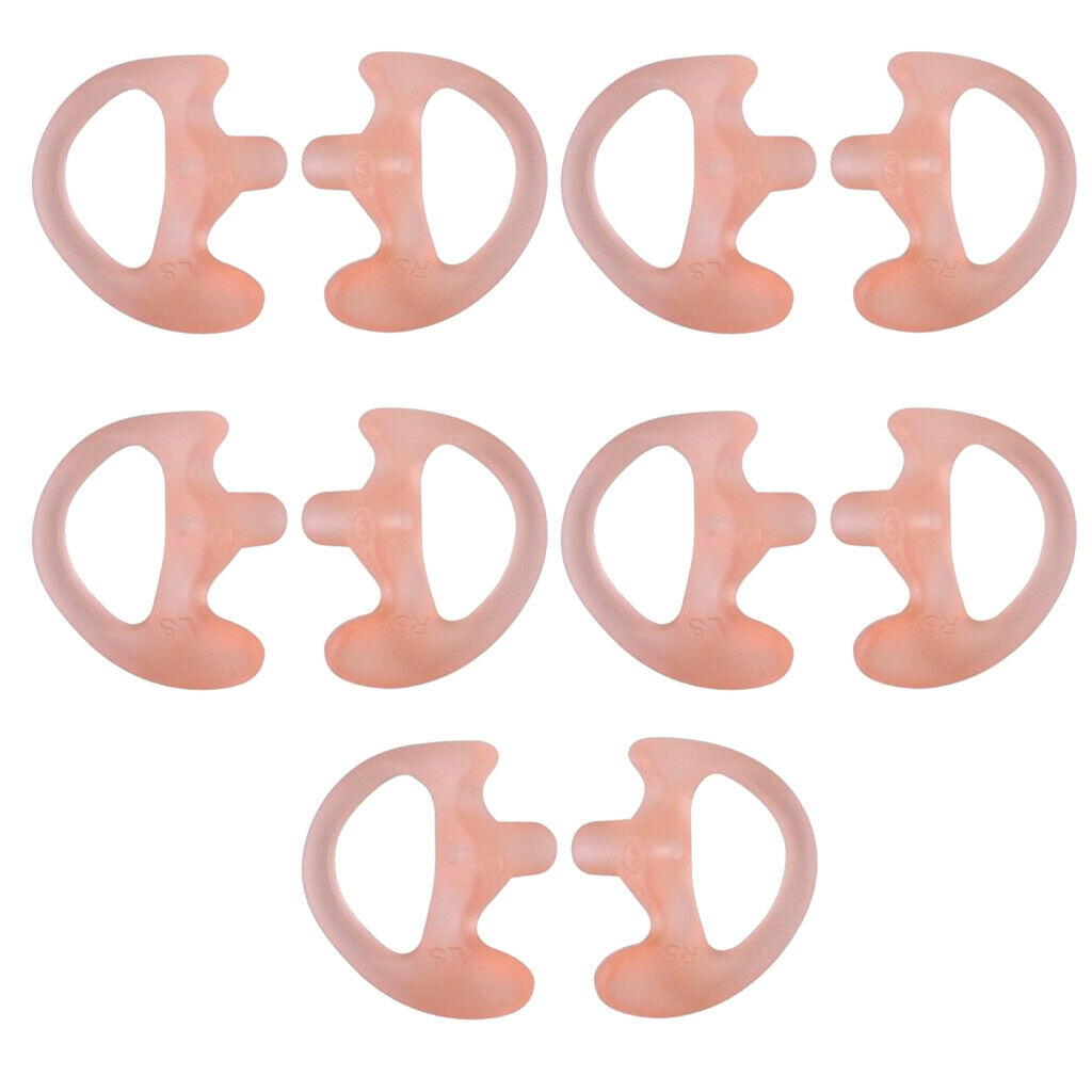 5Pairs Silicone Ear Bud for 2-way Radio Covert Acoustic Tube Earpiece Pink