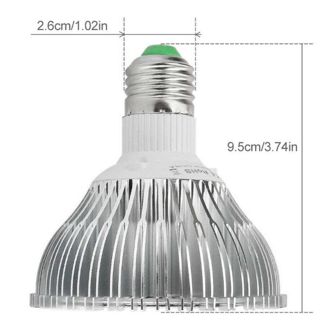 LED Grow Light Bulb Hydro Full Spectrum Indoor Plant Veg Flower  30W