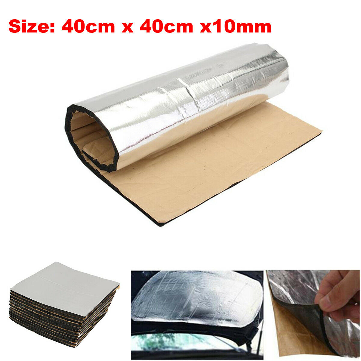 6Pcs 10MM Auto Car Sound Proof Deadening Insulation Closed Cell Foam Fiberglass