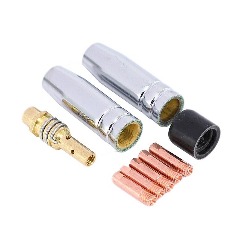 9Pcs/Set 15Ak Mig/Mag Welding Nozzle Contact Tips 0.8X25Mm M6 Gas Connector S1M6