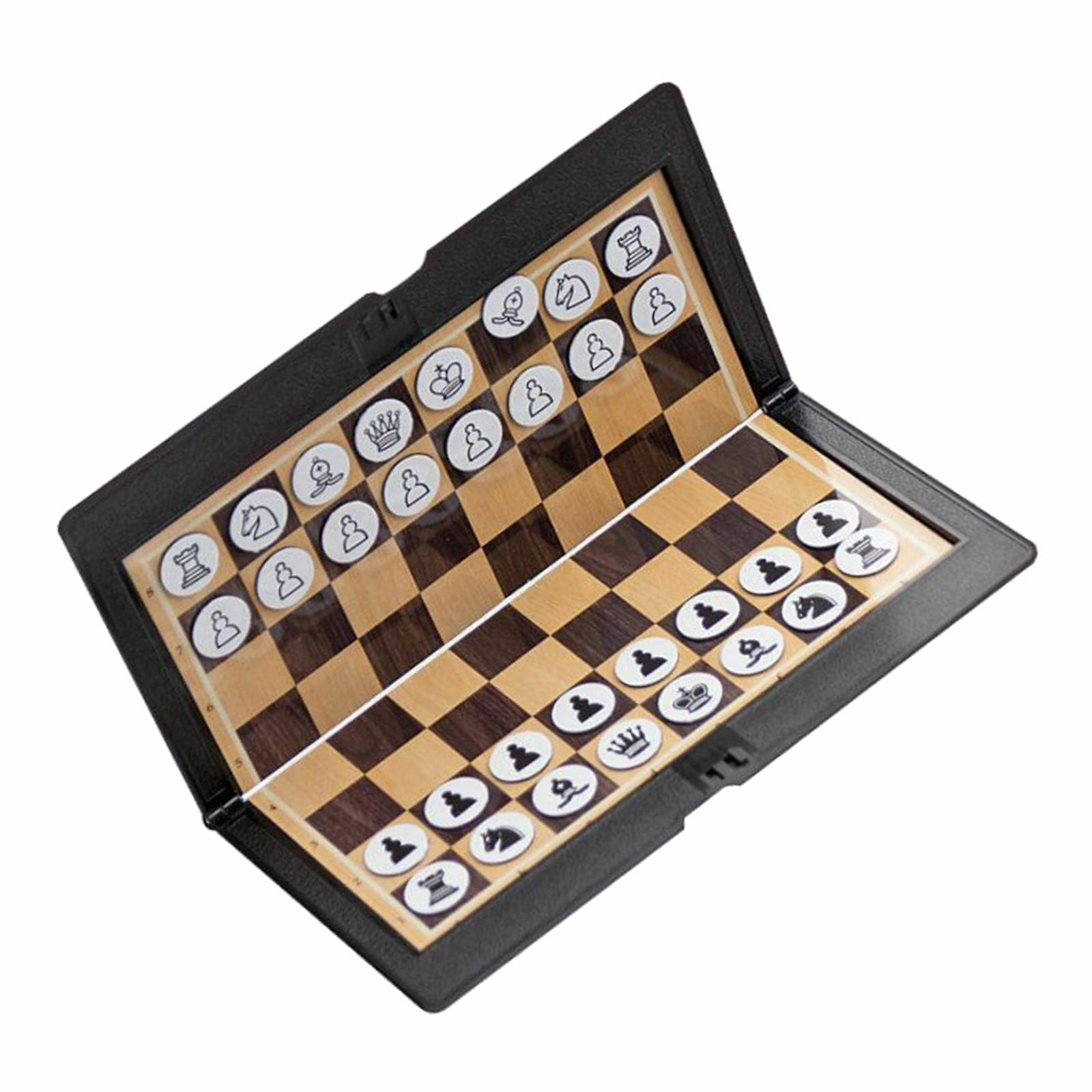 Mini Magnetic Travel Chess Set Plastic Pieces Folding Board Board Game