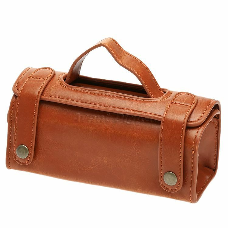 Brown Leather Men's Travel Sports Pouch Case Shaving Brush & Razor Toiletry Bag