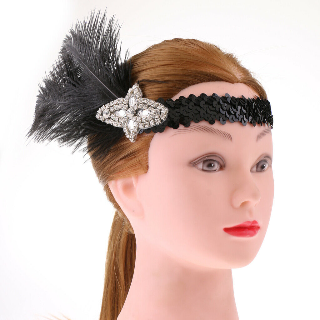 1920s Great   Plume Feather Headband Wedding Ascot Race Headdress