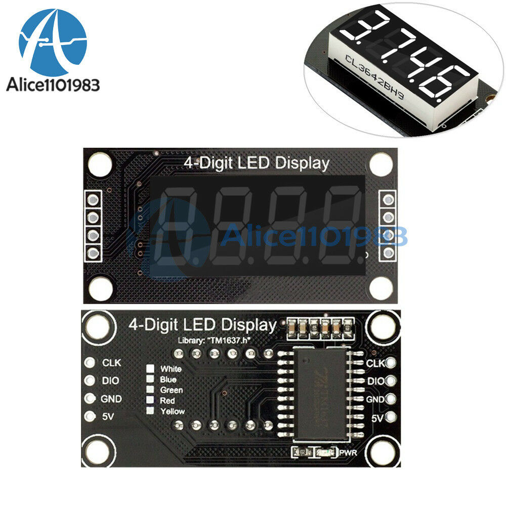 0.36" Inch TM1637 4-digit Tube LED White Digital Display Module For Arduino