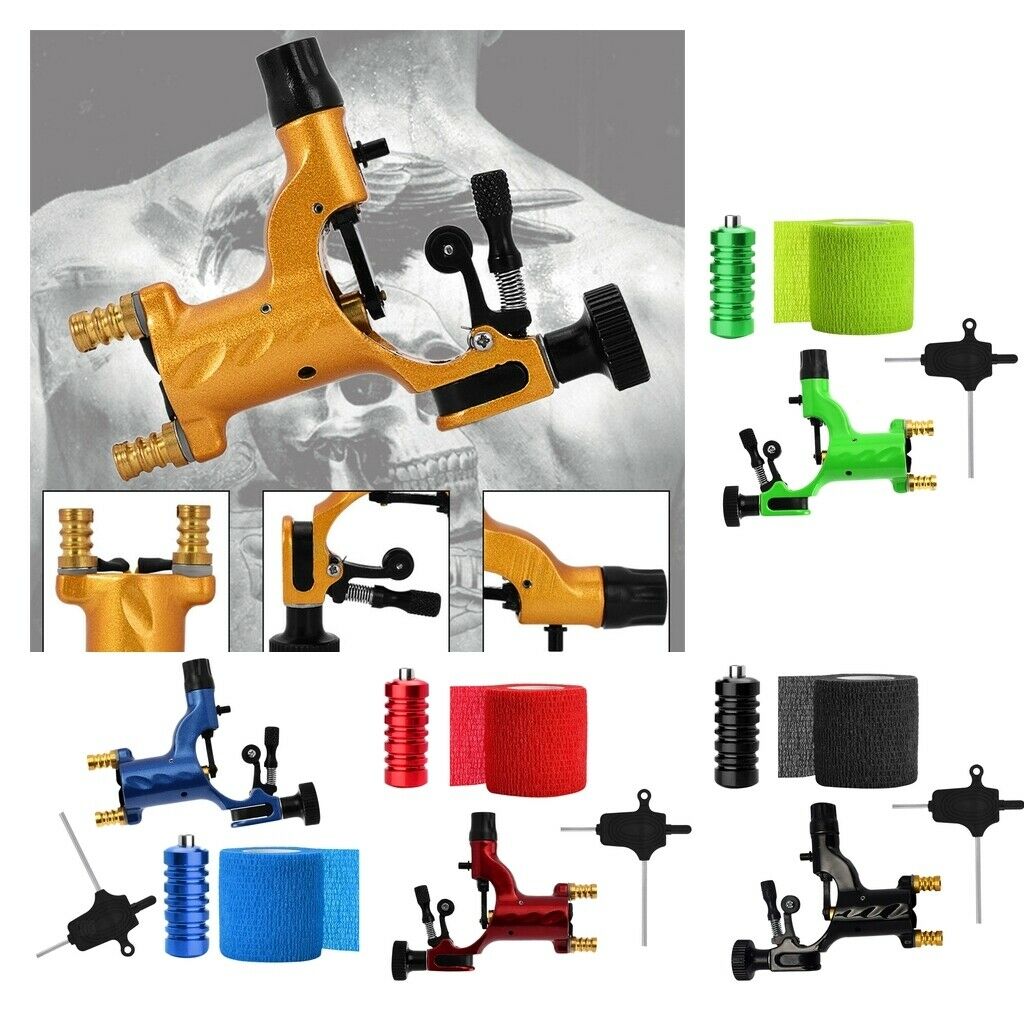 Tattoo Machine Set Rotary Dragonfly Handle Grip with Backstem Equipment Red