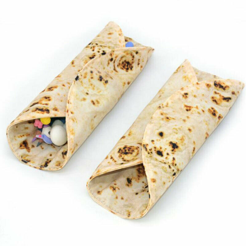 Creative Pancake Pencil Case Storage Bags Rolled Collection Bag Imitation.l8