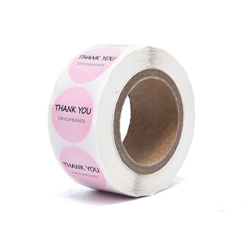 1 Roll Pink Paper Label Stickers Thank You Scrapbooking Seal Handmade Sti.l8