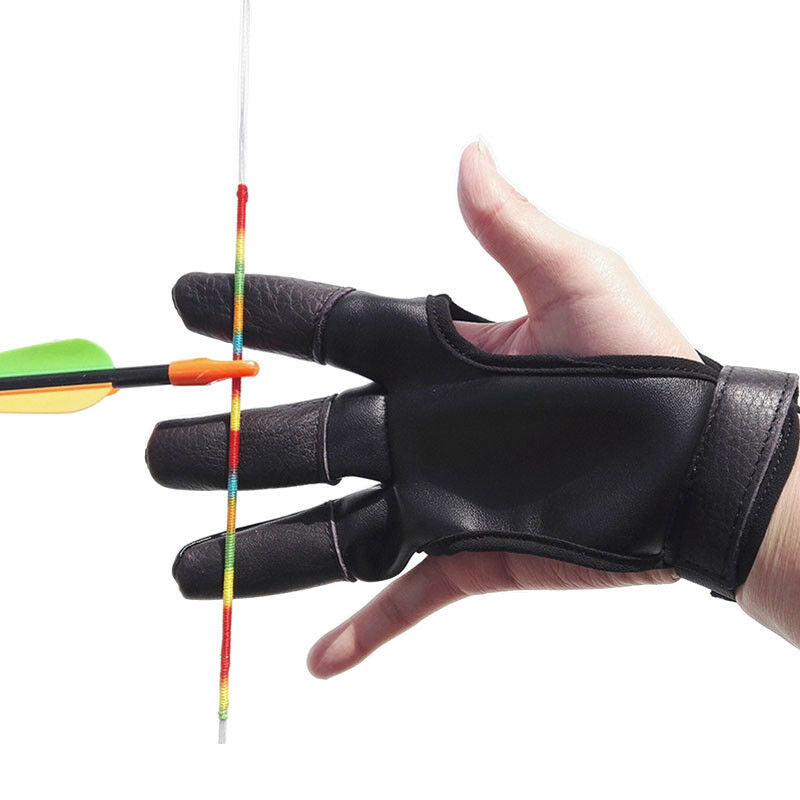 1pc Archery Glove Finger Guard Protector Gear 3 Fingers Right Left Hand Leather