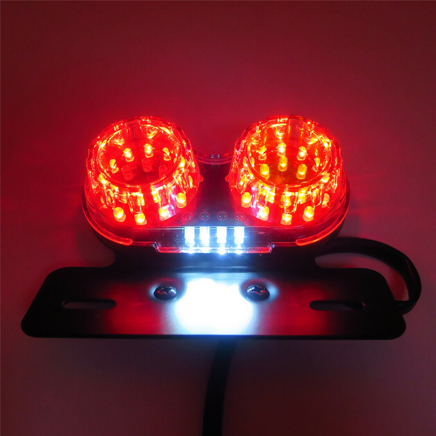 40W LED Twin Dual Cat Eye Motor Taillight Integrated Motor Turn for Bobber Cafe