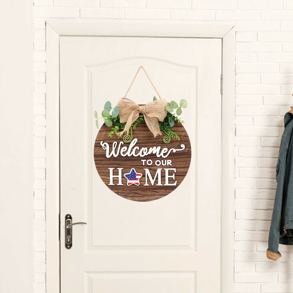 Welcome Sign Home Decorative Hanging Sign Pendant Wall Wreath Spring Decor