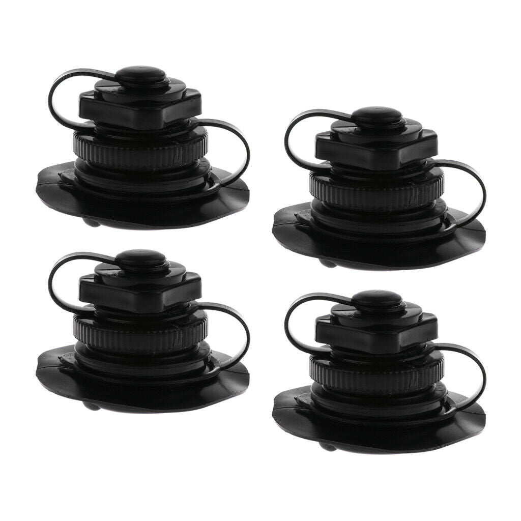 4x Durable Air Plug for  Inflatable Boat Raft Airbed Mattress Black