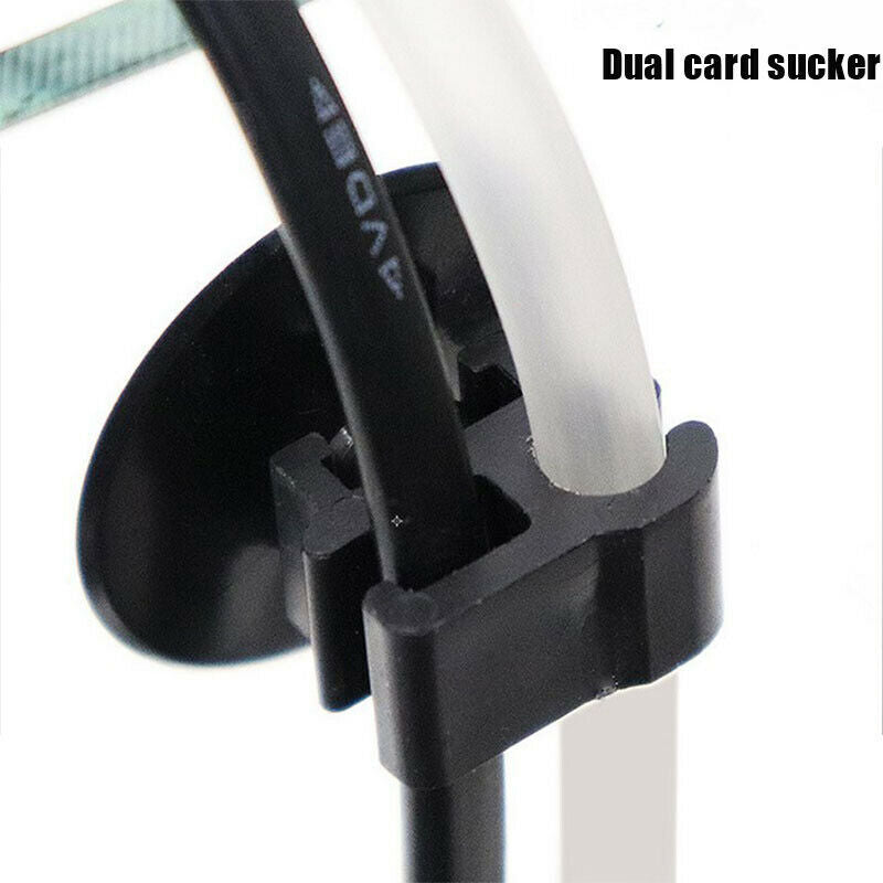 5pc Black Aquarium Suction Cup Clip Oxygen Tube Power Cord Buckle Fish TankFCA