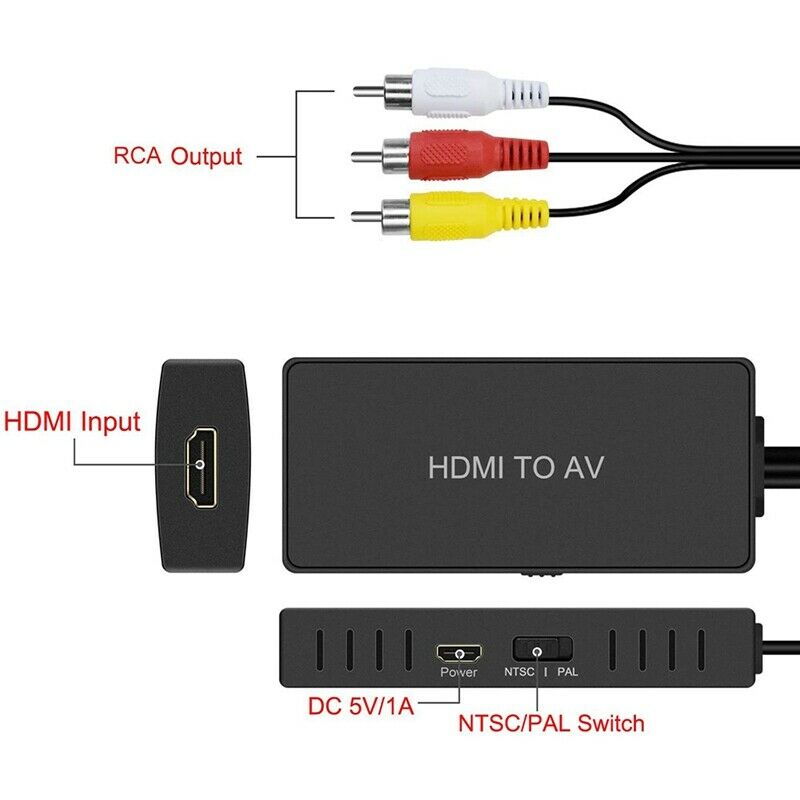 MI-COMPatible to AV Converter Supports Pal/Ntsc Compatible Fire Stick, for AppW8