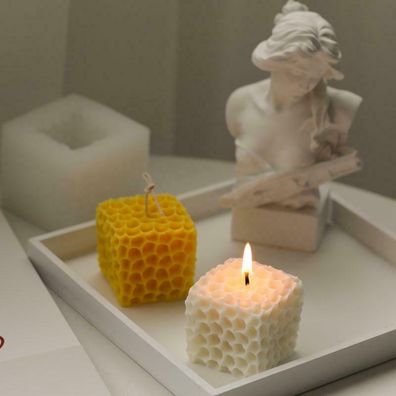 Honeycomb Cute Honeycomb Square Candles Silicone Mold Aromatherapy Candle Mold