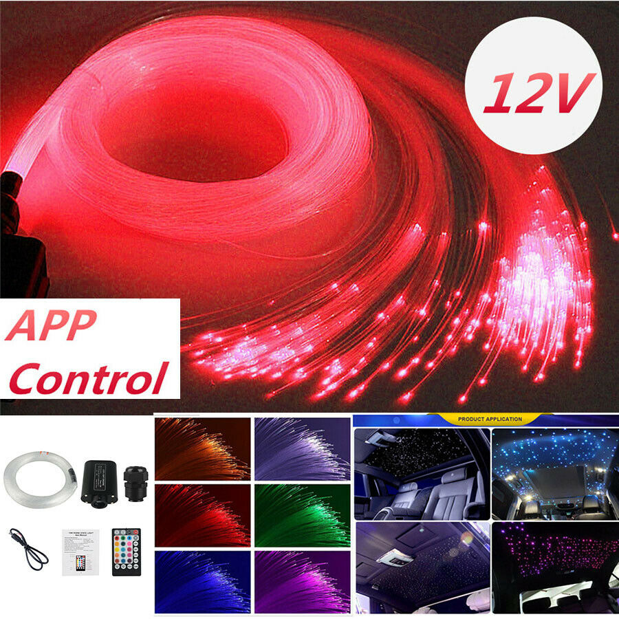 Car LED Ambient Light Interior Ceiling RGBW Lamp 300pcs Optic Fiber APP Control