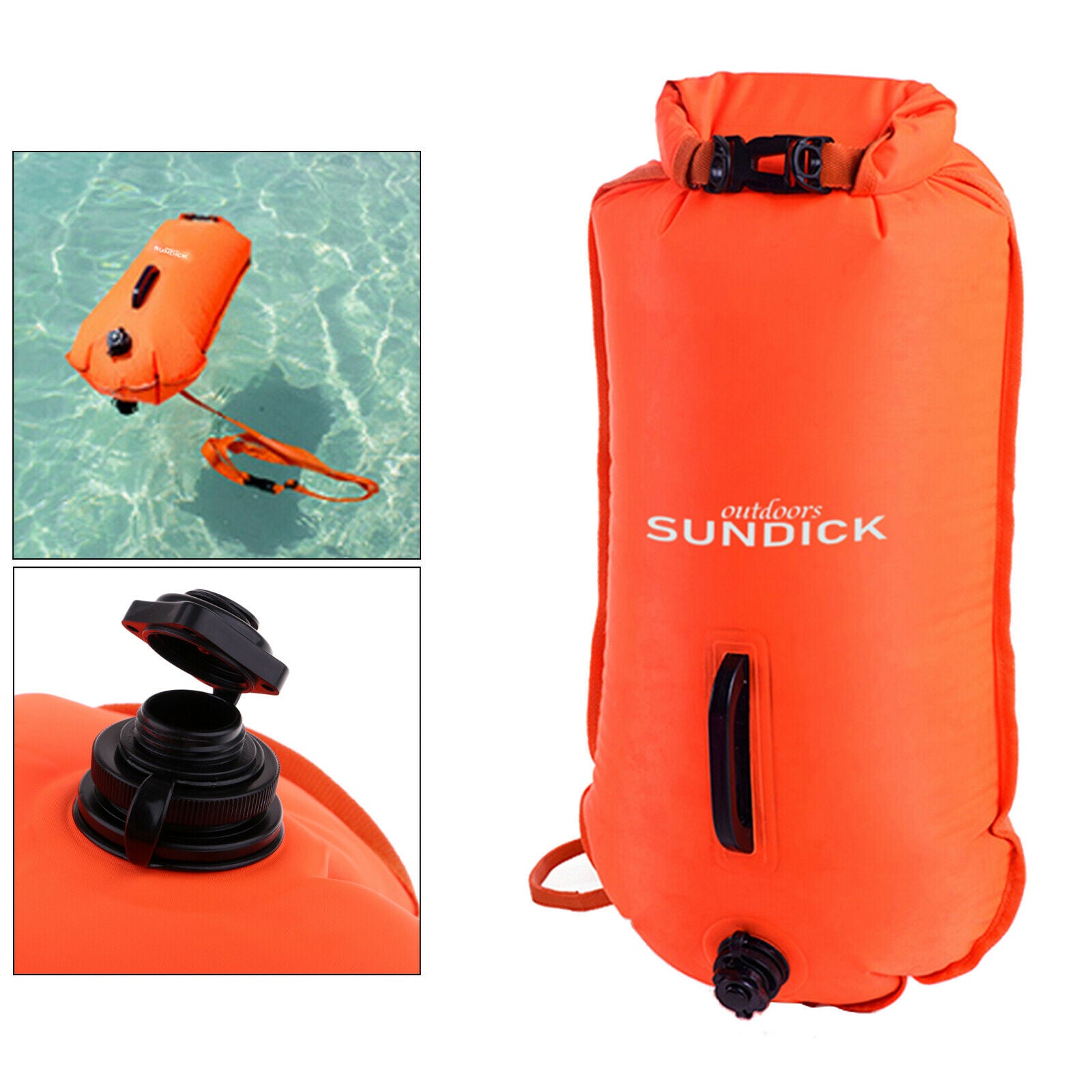 Waterproof Swim Buoy Inflatable Dry Bag with Wait Belt Open Water Swim Floats