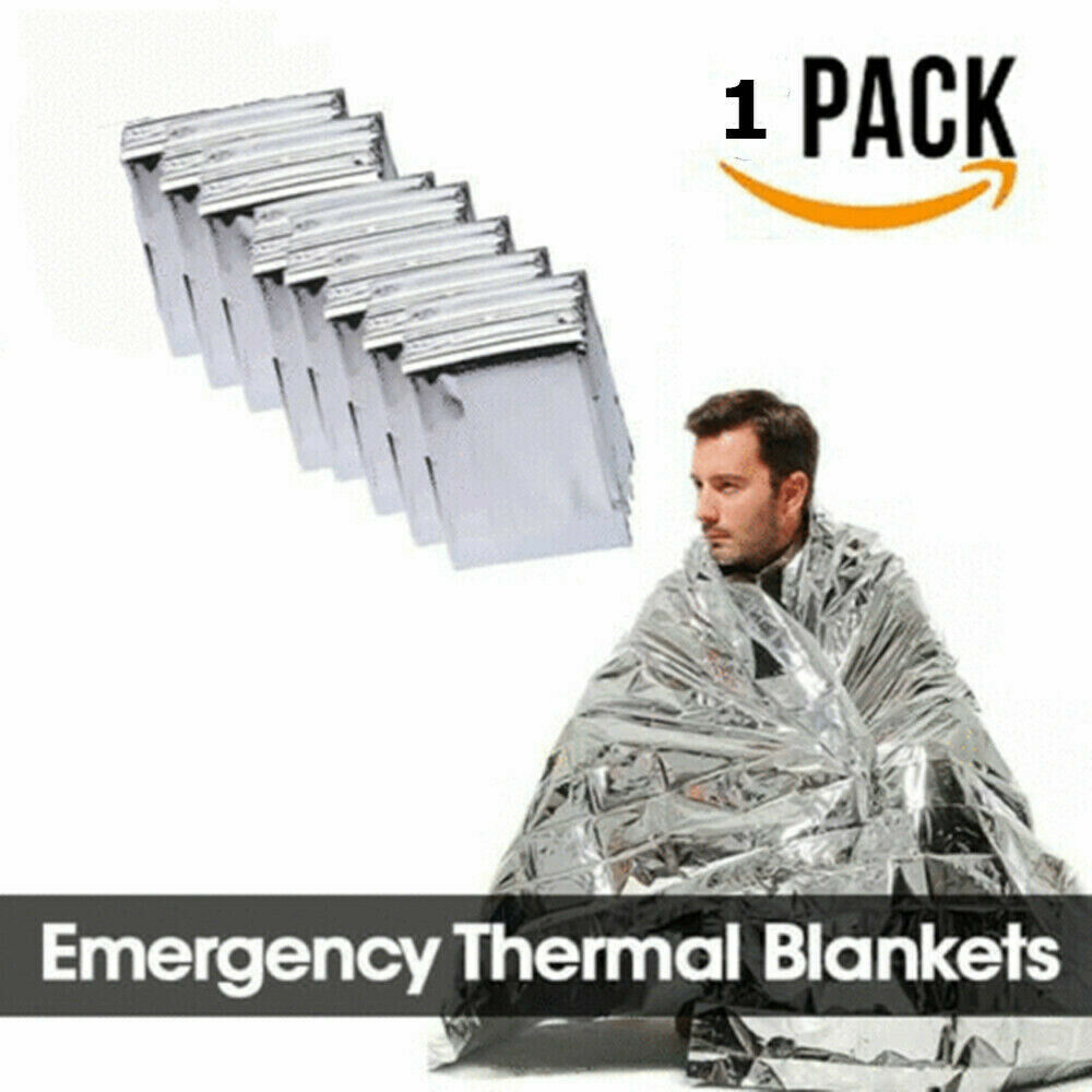 1 Pack Emergency BLANKET Thermal Survival Safety Insulating Mylar Heat 52"X84"~